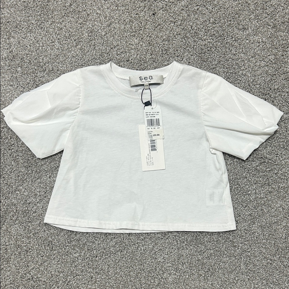 NWT Sea Kids White Short Sleeve Tee, size 2/3T
